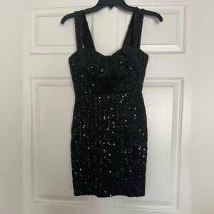 City Studio Black Sequin Mini Dress